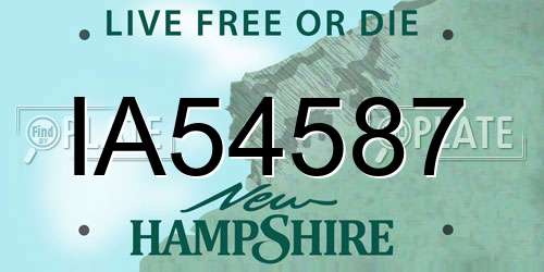 IA54587 New Hampshire License Plate