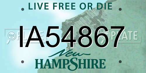 IA54867 New Hampshire License Plate