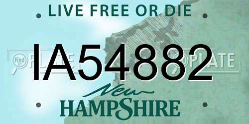 IA54882 New Hampshire License Plate