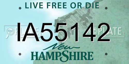 IA55142 New Hampshire License Plate
