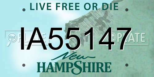 IA55147 New Hampshire License Plate