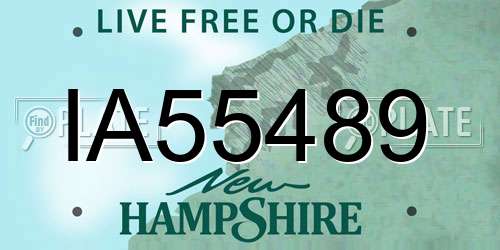 IA55489 New Hampshire License Plate