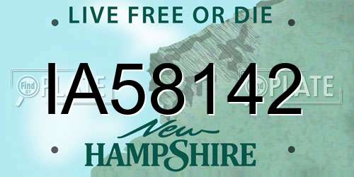IA58142 New Hampshire License Plate