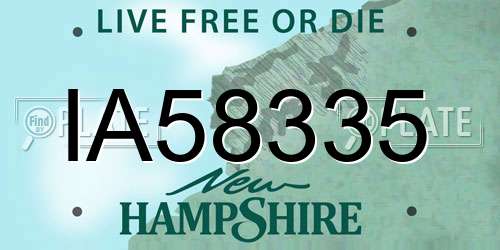 IA58335 New Hampshire License Plate