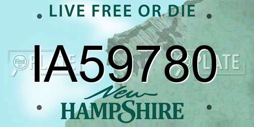 IA59780 New Hampshire License Plate
