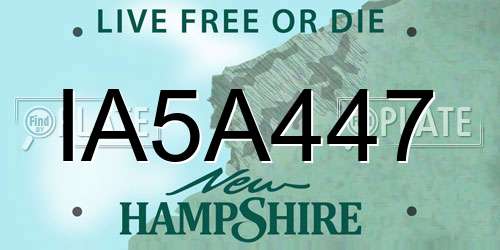 IA5A447 New Hampshire License Plate