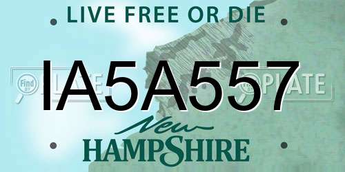 IA5A557 New Hampshire License Plate