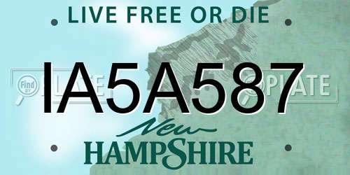IA5A587 New Hampshire License Plate