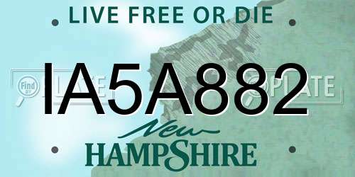 IA5A882 New Hampshire License Plate
