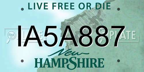 IA5A887 New Hampshire License Plate