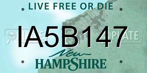 IA5B147 New Hampshire License Plate