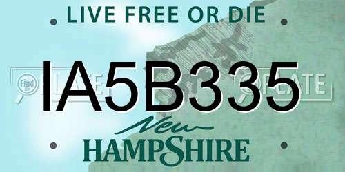 IA5B335 New Hampshire License Plate