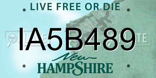 IA5B489 New Hampshire License Plate