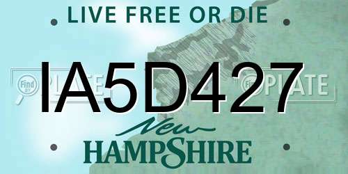 IA5D427 New Hampshire License Plate