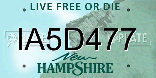 IA5D477 New Hampshire License Plate