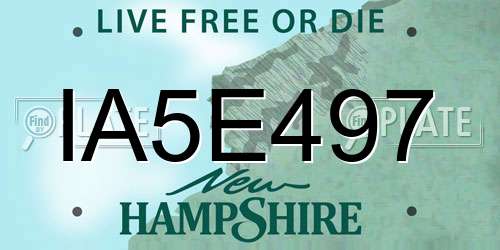 IA5E497 New Hampshire License Plate