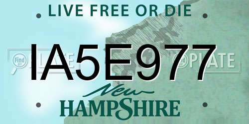 IA5E977 New Hampshire License Plate