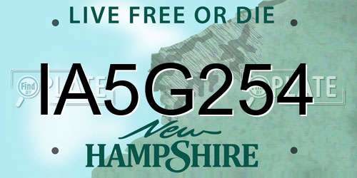 IA5G254 New Hampshire License Plate