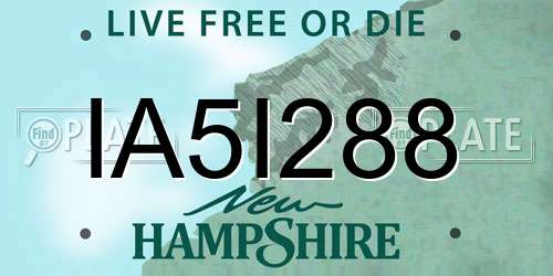IA5I288 New Hampshire License Plate
