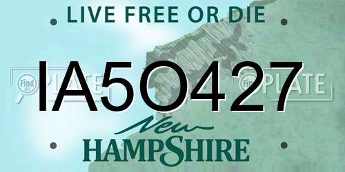 IA5O427 New Hampshire License Plate