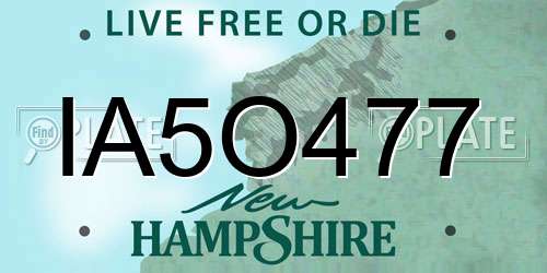 IA5O477 New Hampshire License Plate