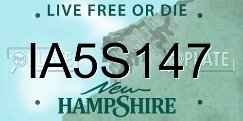 IA5S147 New Hampshire License Plate