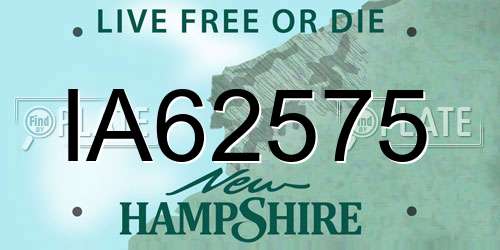IA62575 New Hampshire License Plate