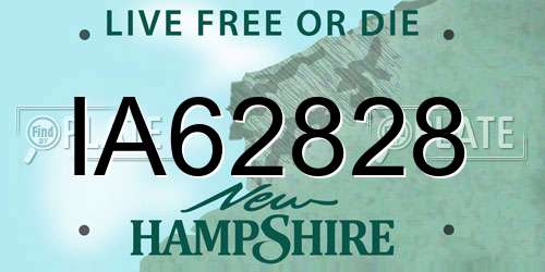 IA62828 New Hampshire License Plate