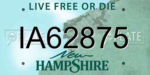 IA62875 New Hampshire License Plate
