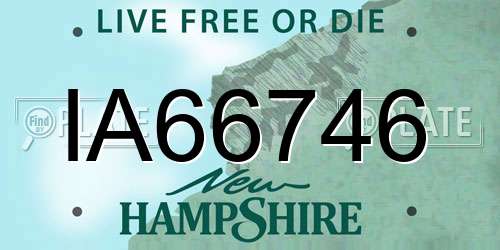 IA66746 New Hampshire License Plate