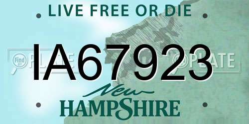IA67923 New Hampshire License Plate