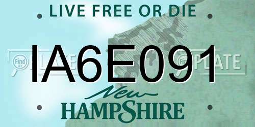 IA6E091 New Hampshire License Plate
