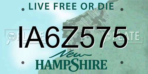 IA6Z575 New Hampshire License Plate