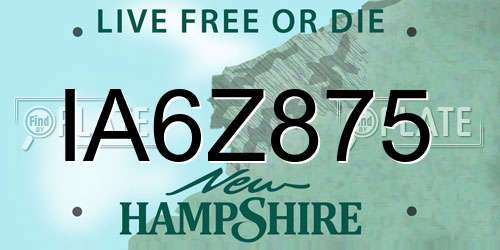 IA6Z875 New Hampshire License Plate