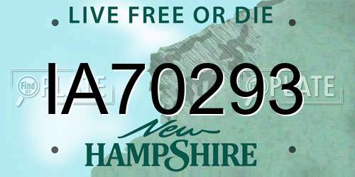 IA70293 New Hampshire License Plate