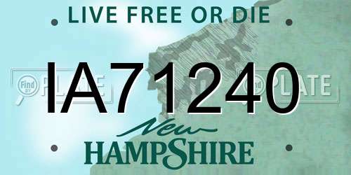 IA71240 New Hampshire License Plate