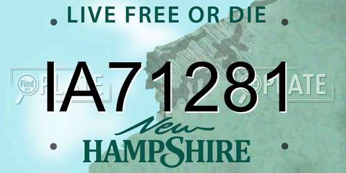 IA71281 New Hampshire License Plate