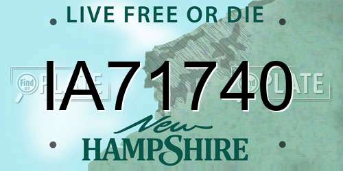 IA71740 New Hampshire License Plate