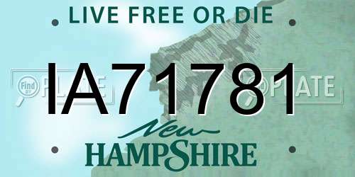 IA71781 New Hampshire License Plate
