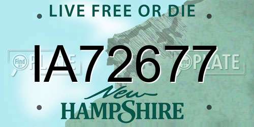 IA72677 New Hampshire License Plate