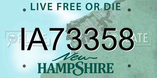 IA73358 New Hampshire License Plate
