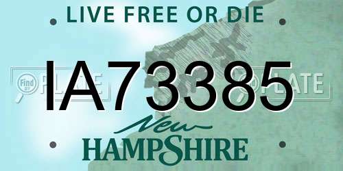 IA73385 New Hampshire License Plate