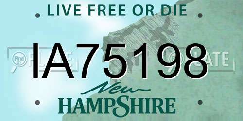 IA75198 New Hampshire License Plate