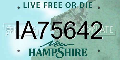 IA75642 New Hampshire License Plate