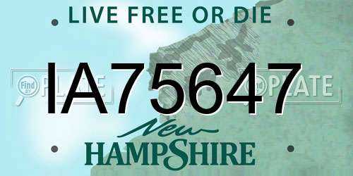 IA75647 New Hampshire License Plate