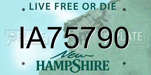 IA75790 New Hampshire License Plate