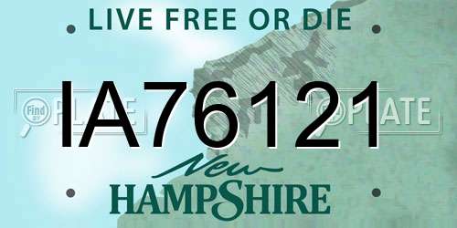 IA76121 New Hampshire License Plate