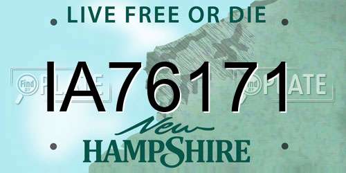 IA76171 New Hampshire License Plate