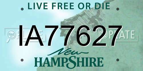 IA77627 New Hampshire License Plate
