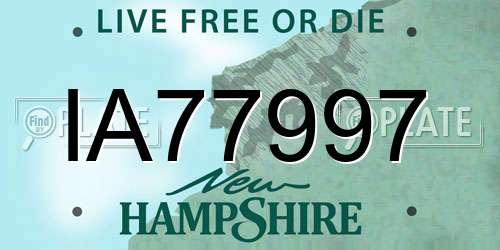 IA77997 New Hampshire License Plate